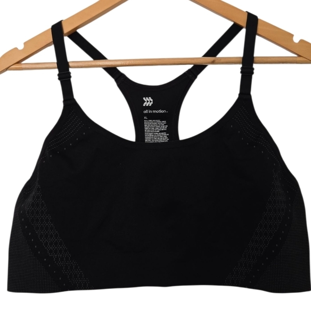 All in Motion Classic Black Sports Bra Size XL